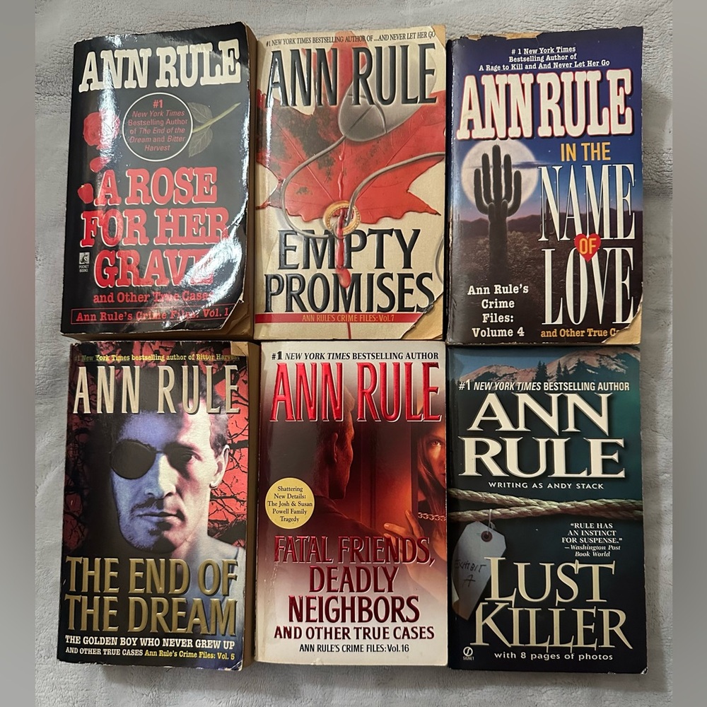 Ann Rule True Crime Book Collection - Set of 6